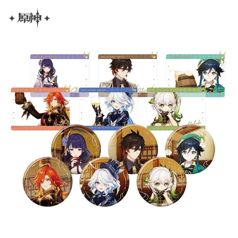 Originale Venti Zhongli Beelzebul Nahida Gioco Ufficiale Anime Genshin Impact Distintivo Cosplay Carta Trasparente Portachiavi Anime Regalo