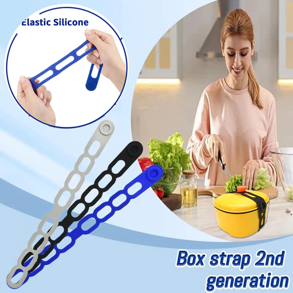 Reusable silicone straps, universal support for slow cooking pan cover and durable elastic straps for bento box, yoga mat, luggage