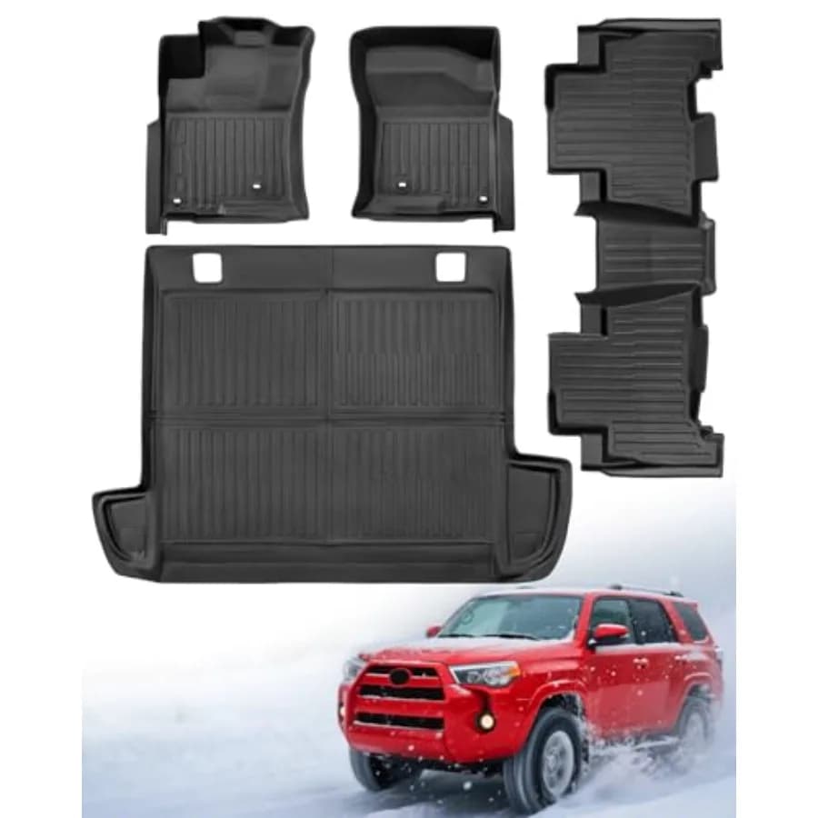 Tappetini per Toyota 4Runner 2010 2011 2012, Anteriori e Posteriori, Rivestimenti per Bagagliaio, 5 Posti, in Gomma Resistente, Antiscivolo, Inodore, Tappeti per Auto