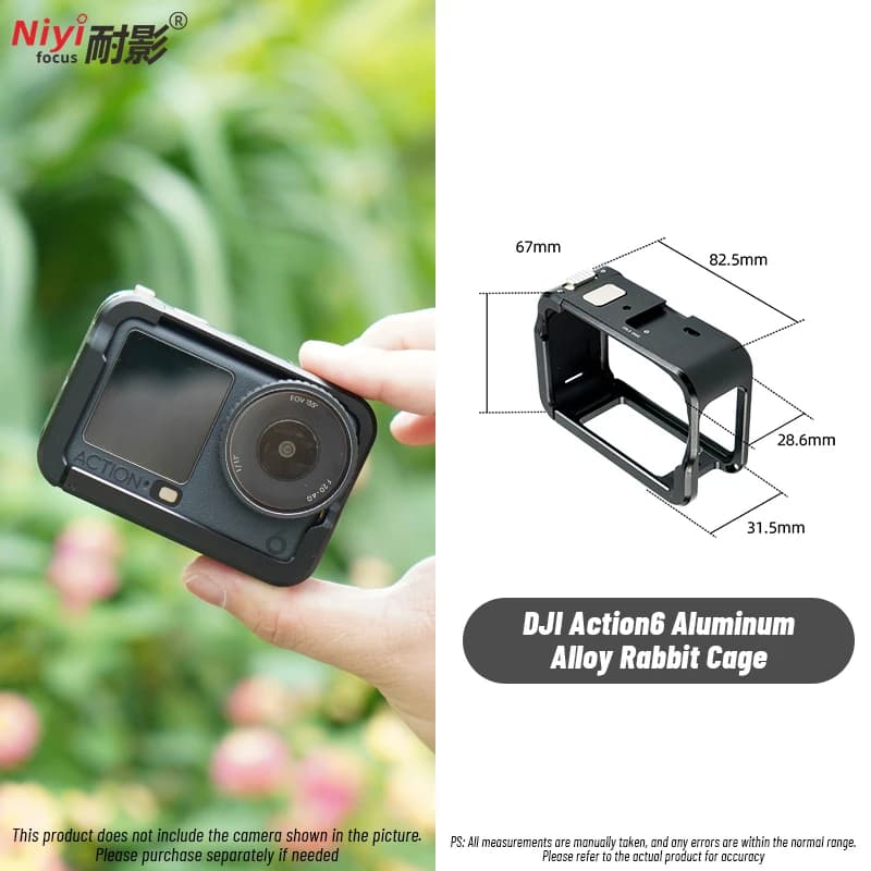 Gabbia in Lega di Alluminio per DJI Action 6, Custodia Protettiva Completa, Supporto per Riprese Verticali, Accessori per Fotocamera a Sgancio Rapido