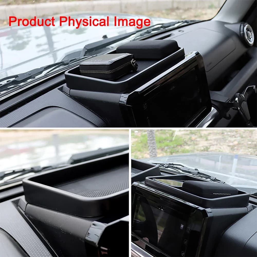 Vassoio portaoggetti per console centrale auto con tappetino per Suzuki Jimny 2023 2022 2021 2020 2019 Accessori interni Nero