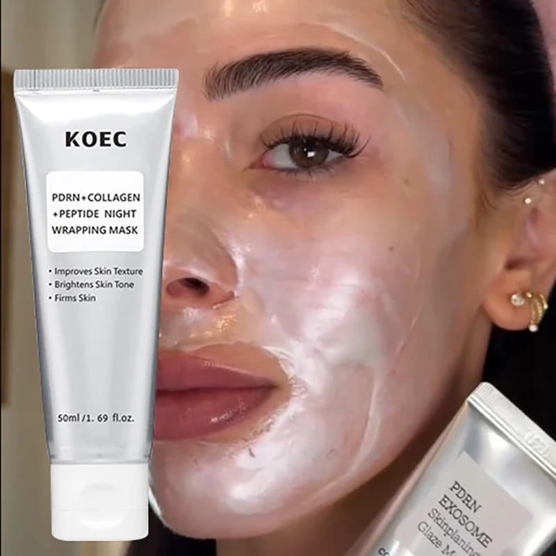 Maschera viso peel-off PDRN al DNA di salmone con collagene e peptidi, idratante, maschera notte avvolgente per una pelle effetto vetro, con pennello, cura della pelle coreana