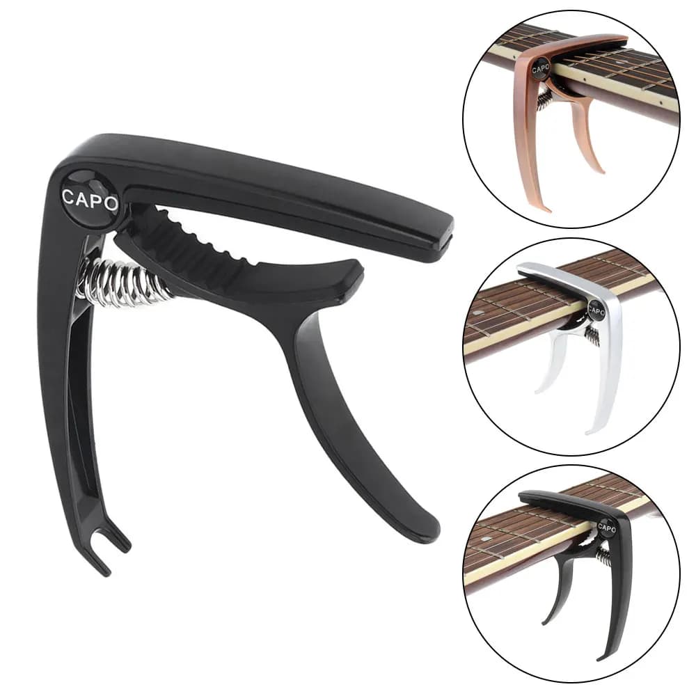 1 Piece Universal Guitar Capo Adjustment Clip Guitar Capo for Acoustic Electric Guitars Bass Ukulele with Pin Puller