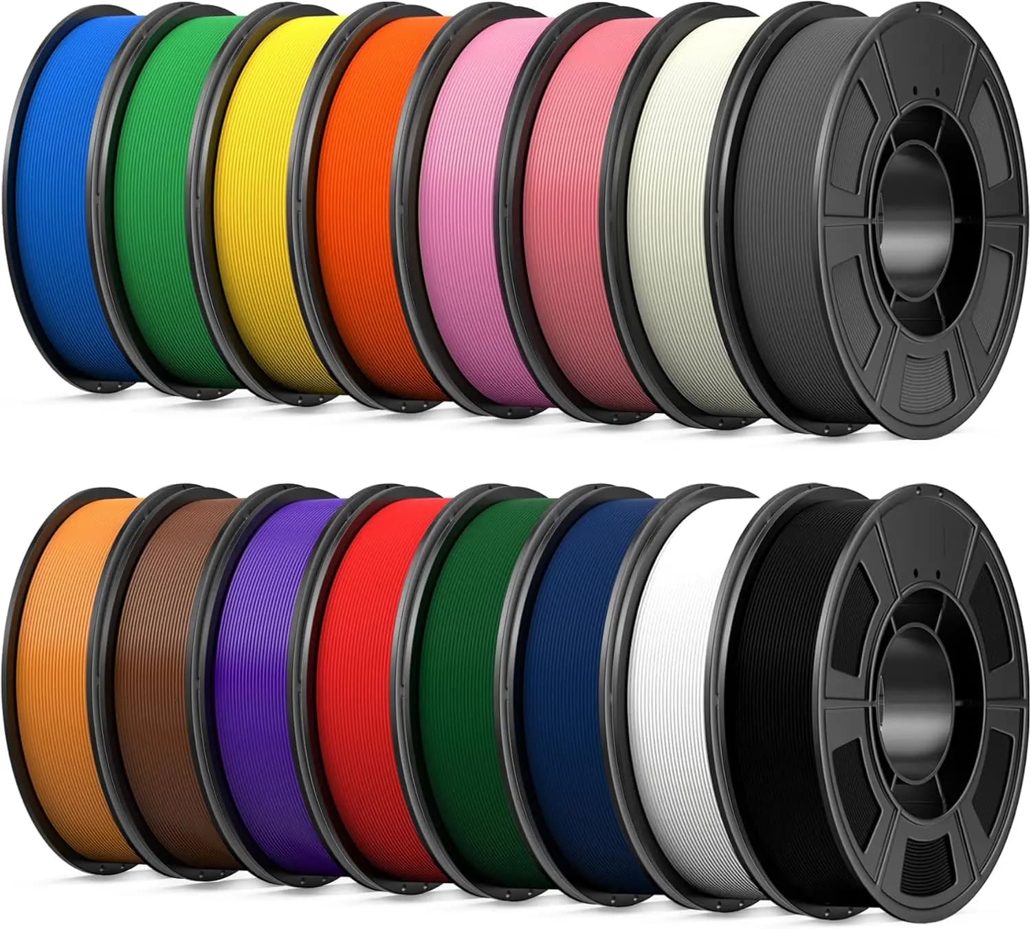 16 Color PLA+ 3D Printer Filament Bundle, 1.75mm, 0.25kg Each, 4kg Total