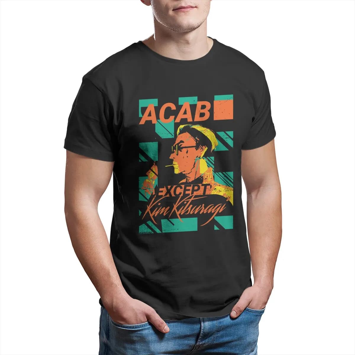 ACAB tranne Kim kitsuragi Disco Elysium magliette per uomo top in puro cotone divertente Idea regalo T-shirt
