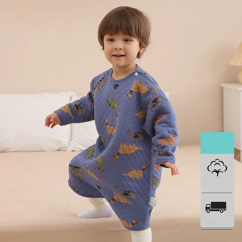 Children's sleeping bag model cartoon Quilted sleeping bag Anti-shoe in cotton for children thicken three-layer warm sleeping bag with split leg