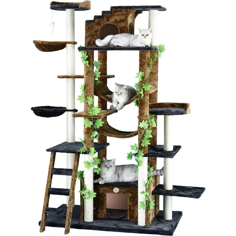 tt Pet Club Albero per gatti da 77 pollici, marrone/nero