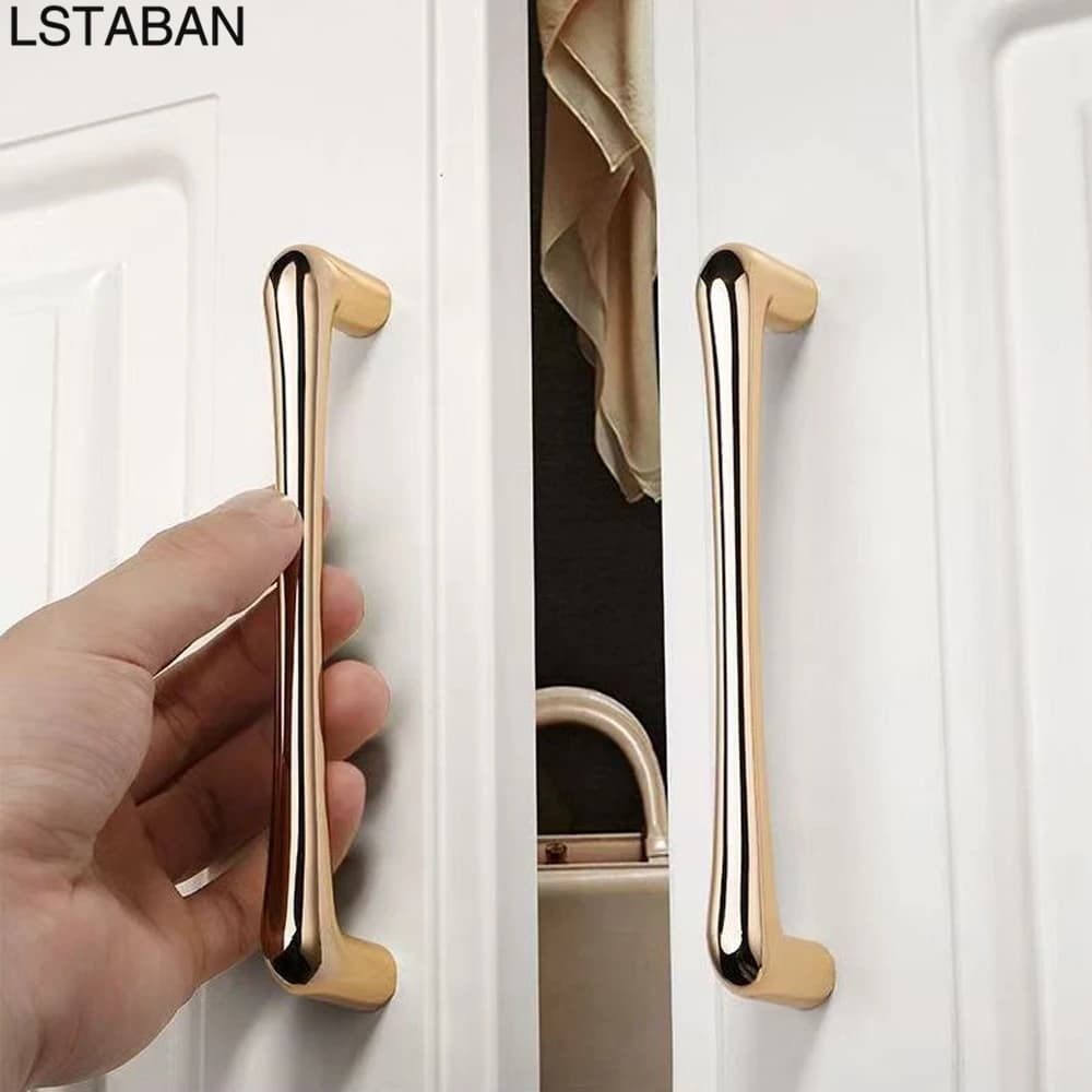 Maniglia per mobile da cucina in oro brillante pomolo per porta di armadietto di lusso in lega di zinco massiccio per cassetti e guardaroba