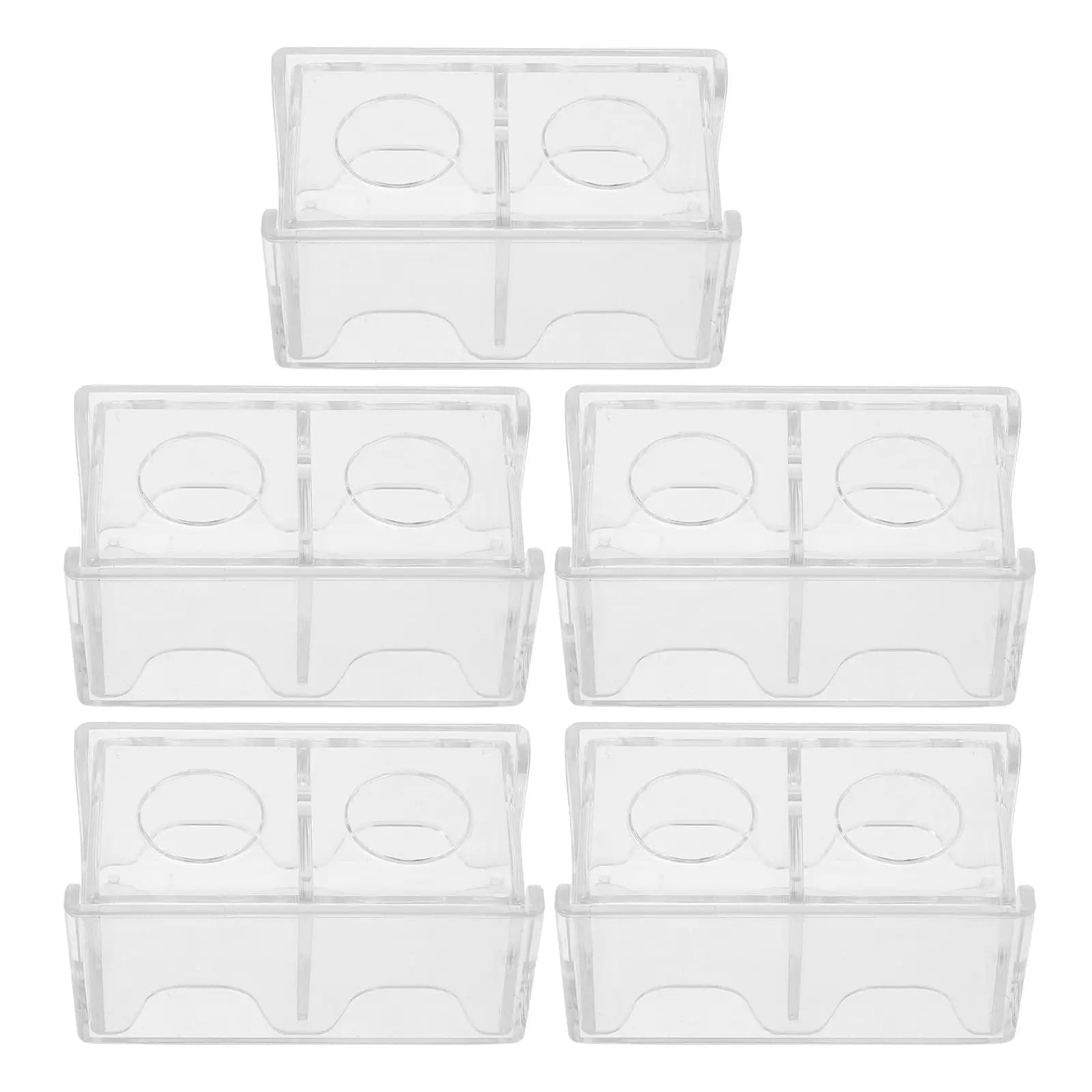 Set di 5 Custodie Trasparenti in Acrilico per Gessetti da Biliardo, Porta Gessetti per Stecche da Pool e Snooker, Protezione Portatile per Tornei