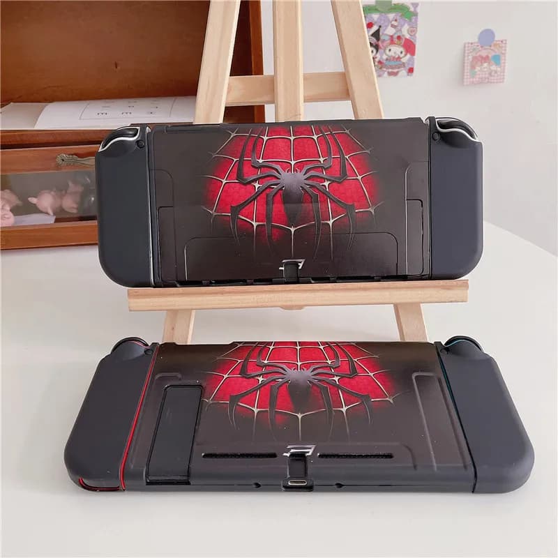 Custodia Protettiva Morbida Marvel con Dock di Ricarica per Console Nintendo Switch OLED NS - Cover Protettiva Trasparente
