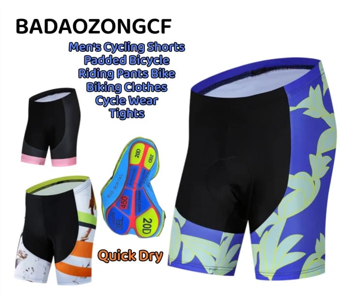 Men's Cycling Shorts Padded Bicycle Riding Pants Bike Biking Clothes Cycle Wear Tights Quick Dry