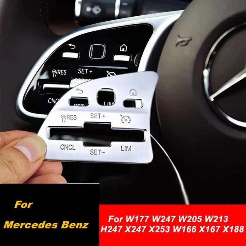 Chrome ABS Styling Volante Pulsante Telaio di Copertura Trim Per Mercedes Benz Classe ABCE W177 W247 W205 W213 W167 X253 X167 X247