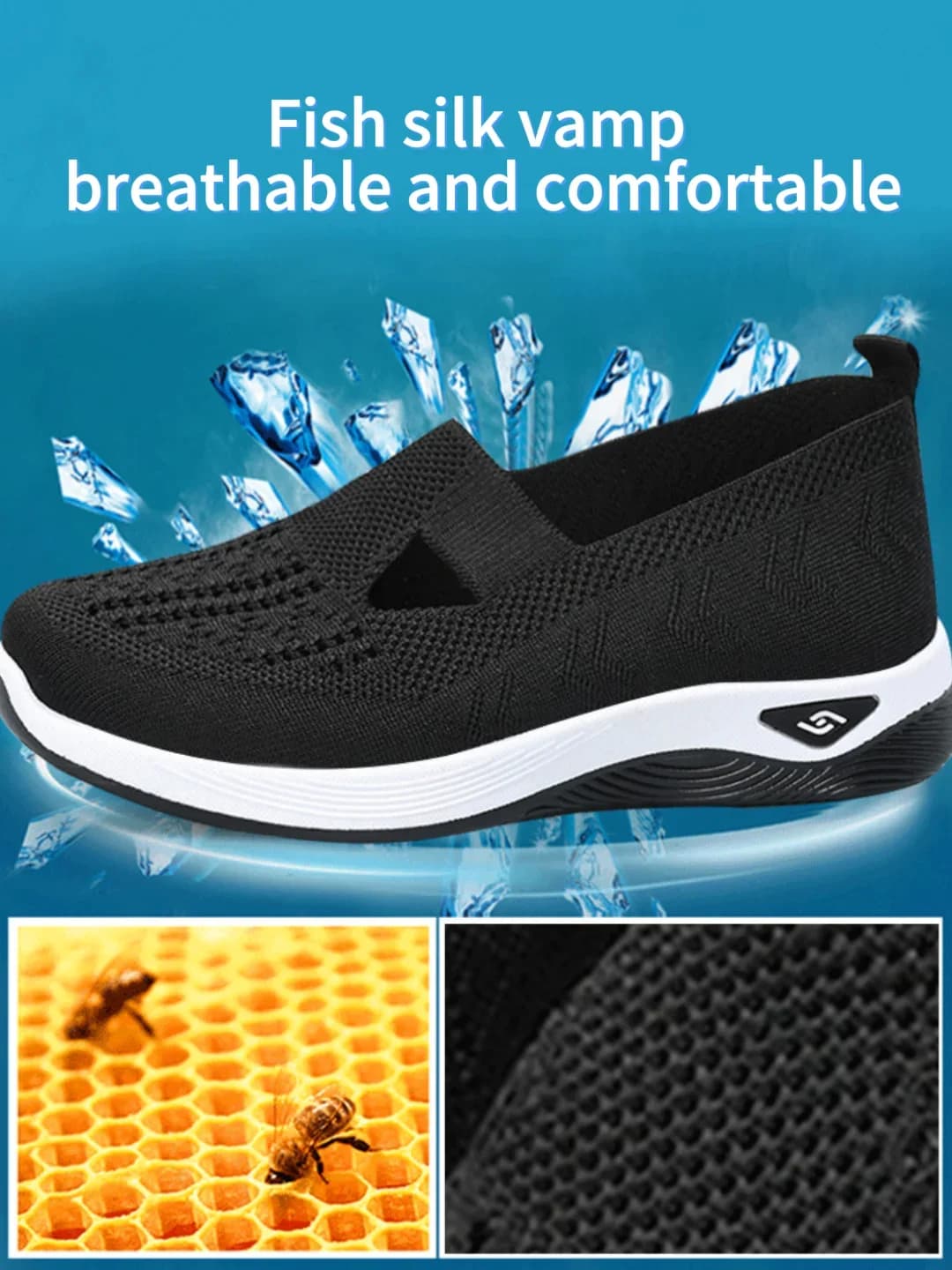 Women's Shoes Solid Color Breathable Sneakers, Low-Top Knitted Casual Shoes Mom Shoes，Casual Sneaker Women's Summer Sneakers,
