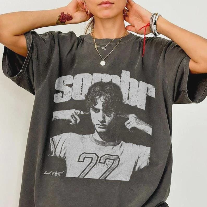 Sombr World Tour Music Fan Bootleg Tee T-Shirt, Gift for Fan, Unisex Shirt, Distressed Graphic Print Tee