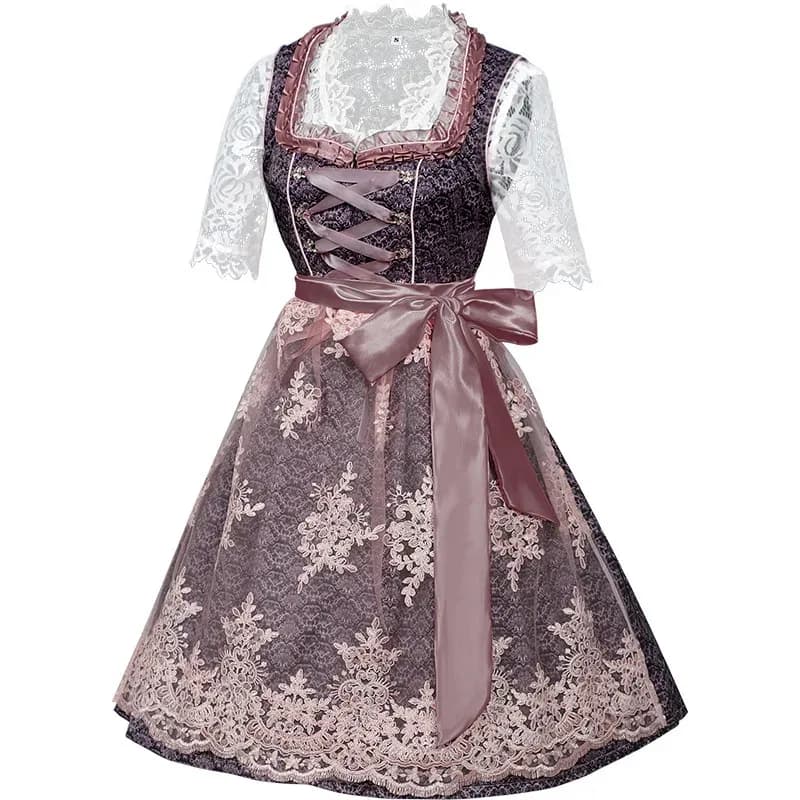 Costume cosplay da donna di grandi dimensioni tedesco Oktoberfest Dirndl tradizionale bavarese di carnevale