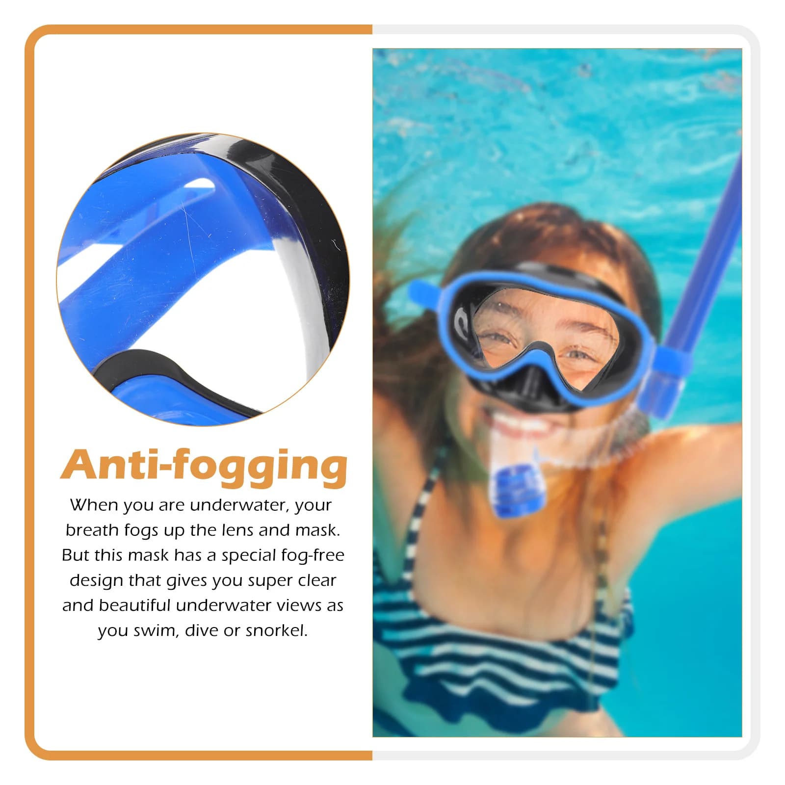 Children's Swimwear Set, Snorkeling Equipment with Premium Material Usura Resistant, Vision Chiara Anti-fog