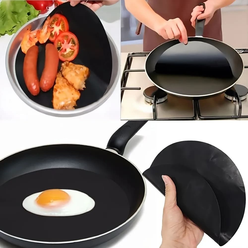 5 Piece Household Round Frying Pan Mat Nonstick Heat-resistant Fry Sheet Liner Reusable Cutting Air Fryer Mat Kitchen
