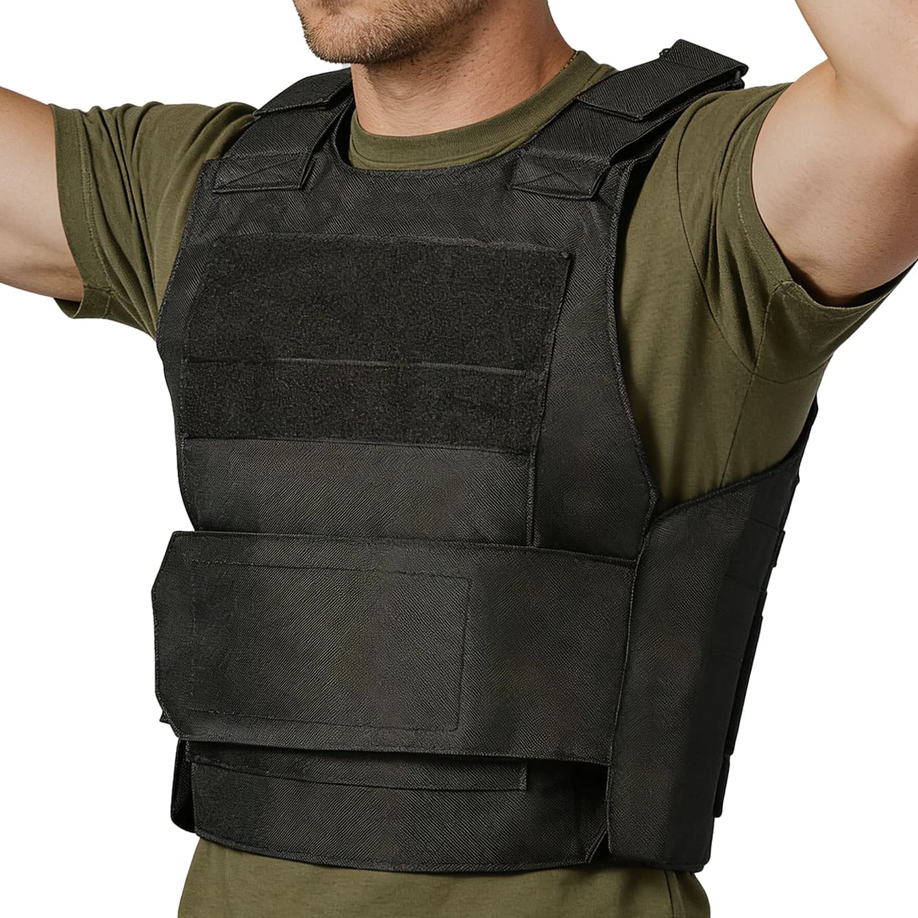 Hunting vest with widened Velcro adjustable shoulder straps and waistband, made of durable and wear-resistant fabric