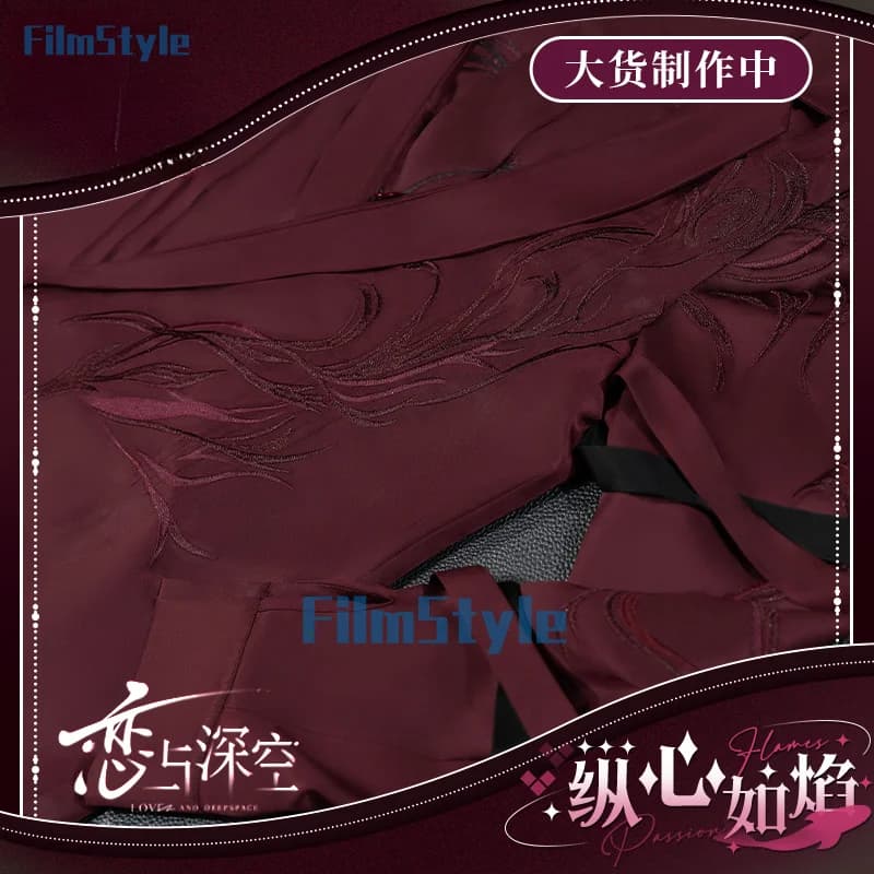 Costume cosplay Love and Deepspace Rafayel Firehearted Uniform Ring with Fire Hearts Halloween party for women and men