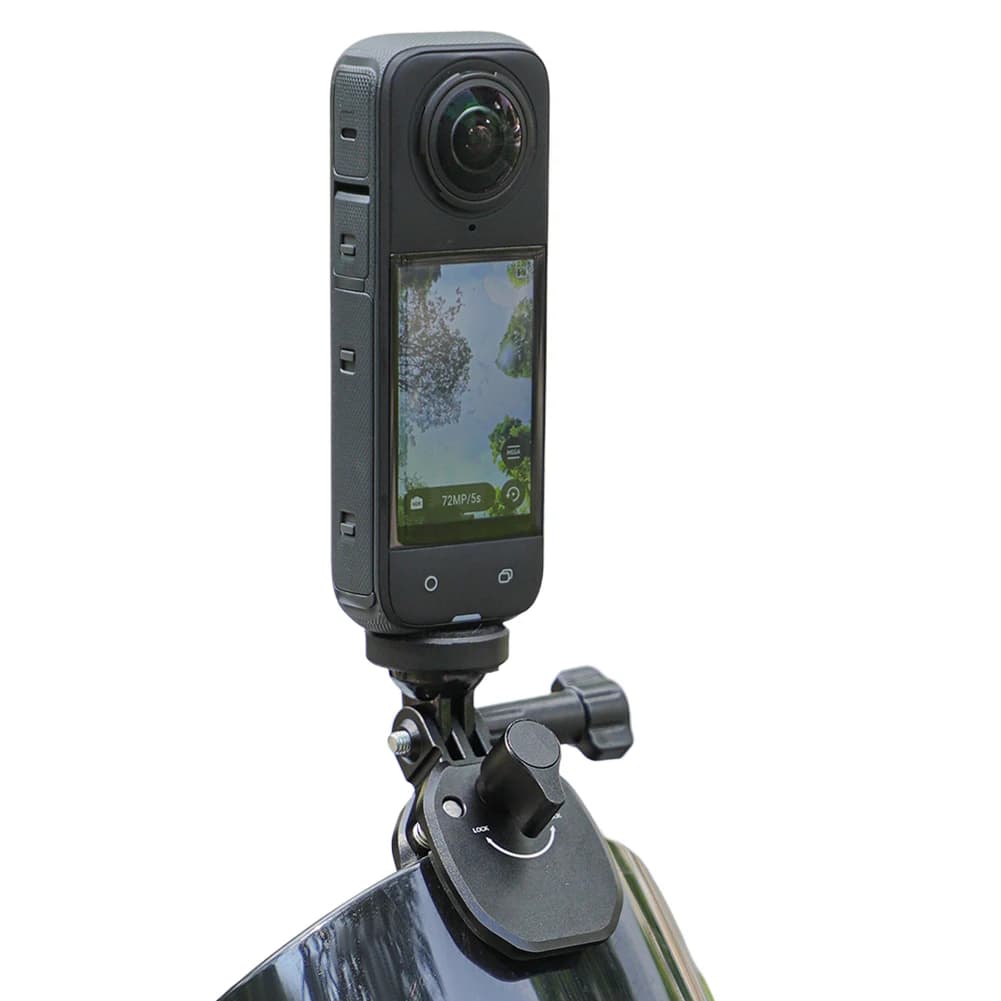 Universal Support for Sports Camera in Aluminium Alloy, Bike Windscreen Clips for GoPro Series GO3S/Pocket/Action 4/Insta360