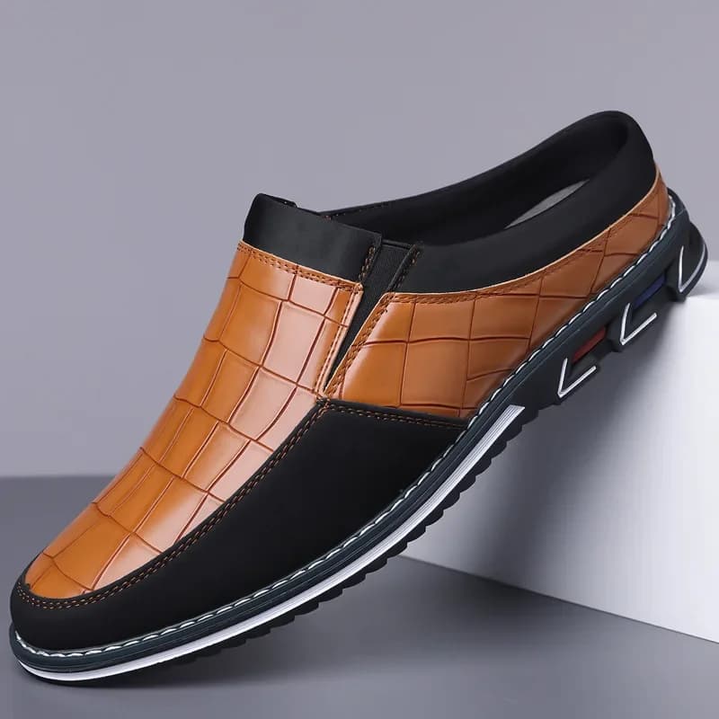 2026 Summer Larger Size 53 New Men's Half Slippers PU Leather Shoes Without Heels Men's Casual Lazy Slippers, Toe Wrapped Sandal