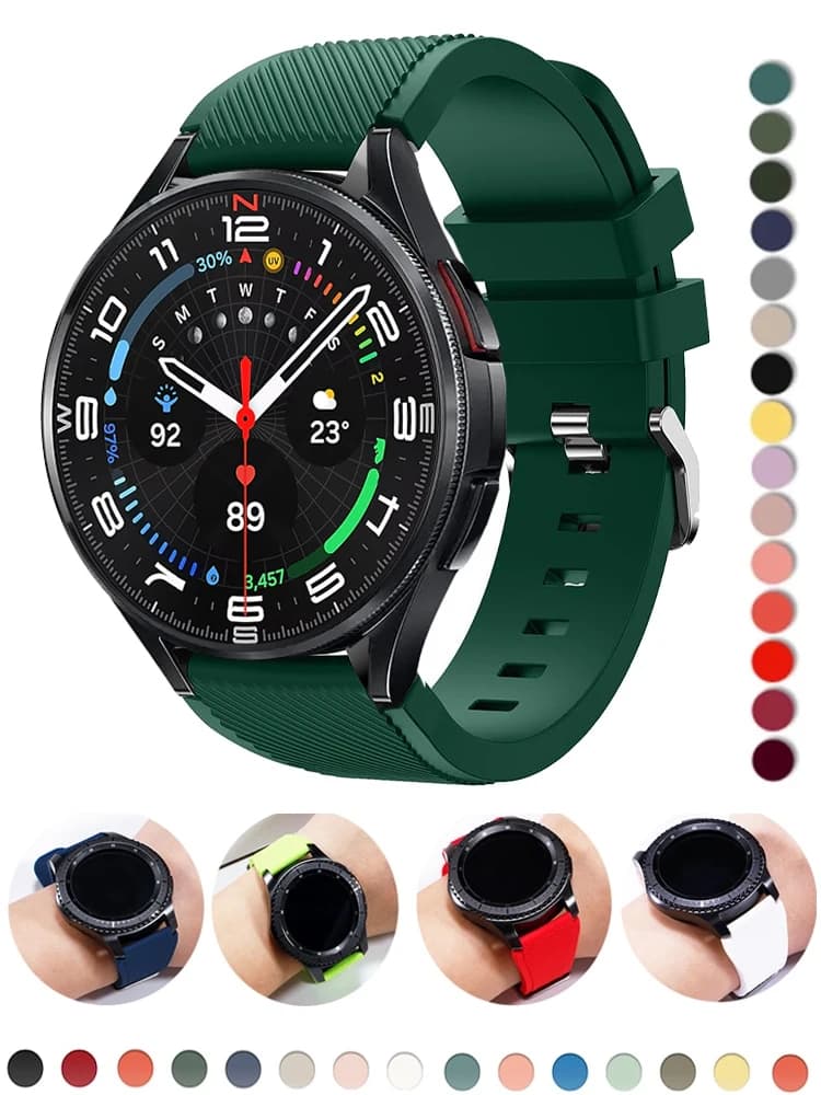 20mm 22mm bracelet for Samsung Galaxy Watch 4/6 classic/5 Pro/7 44mm Gear s3 silicone strap Huawei watch GT/2/3
