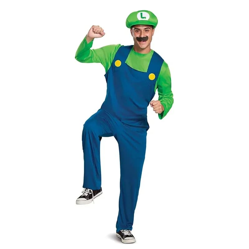 Anime Super Brothers Costume Cosplay Bizarre Costume Halloween Carnival Unisex uomo donna adulto Teen nuovo con cappello e barba
