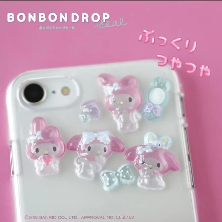 5/8/10 pezzi Adesivi Decorativi Estetici 3D a Goccia Anime Hellokitty KT Melody Hangyodon Cinnamoroll Seal Sanrio