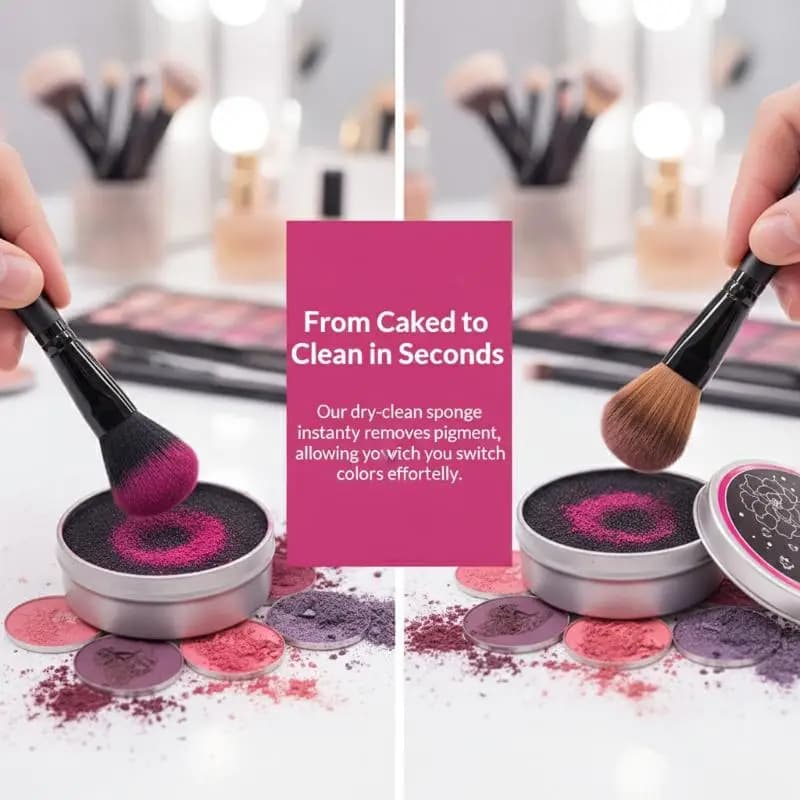 New 1/2Pcs Cosmetic Brush Drying Wash Eyeshadow Color Removal Portable Cleaning Case Makeup Brush Cleaner Sponges