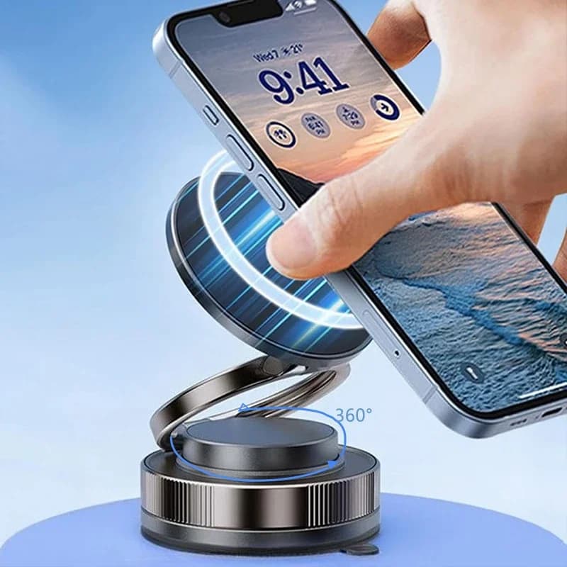 Supporto Pieghevole per Telefono da Auto 360° ° Supporto Magnetico Rotante a Doppia Faccia con Ventosa per iPhone 12 13 14 15 16