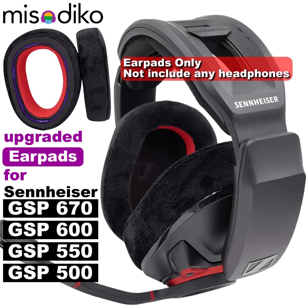 Replacement of updated misodiko ear pad cushions for Sennheiser GSP 670/ 600/ 601/ 602/ 500/ 550