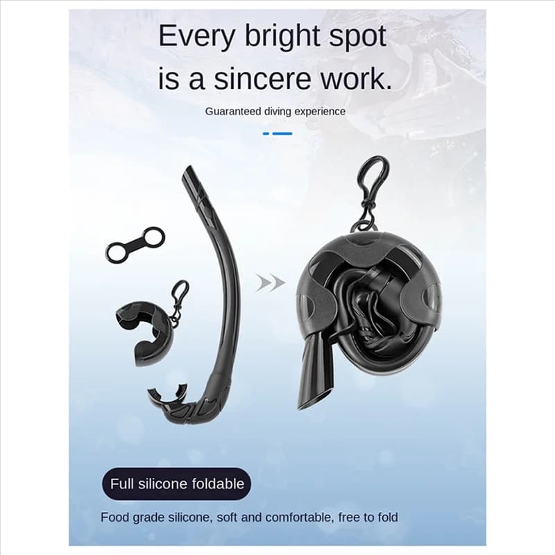 Snorkeling for soft silicone dive, portable and folding design, easy to breathe, suitable for free diving and swimming