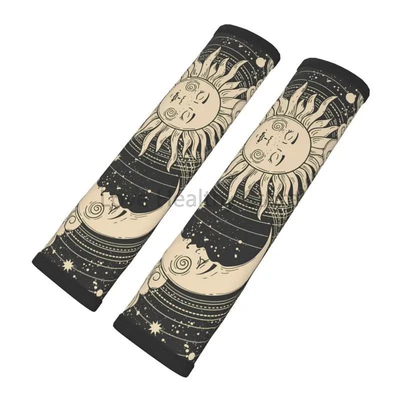 Vintage Sun Moon Stars 2 Pieces Car Seat Belt Covers Super Soft Safety Waist Belt Protector Belt Belt Waist Belt Waist Belt Belt For Car