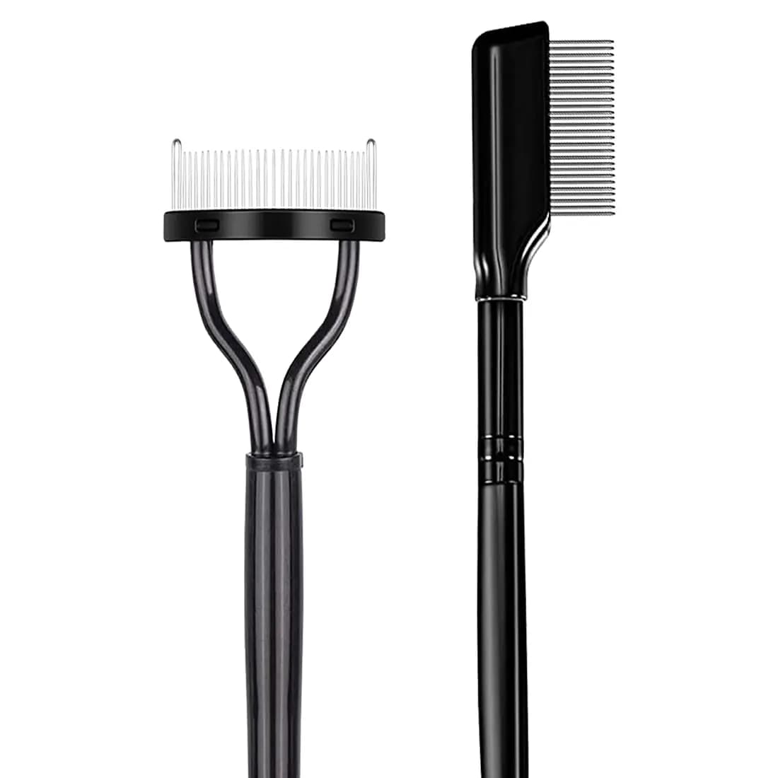 Pettine separatore per ciglia da 2 pezzi, strumento per la cura delle ciglia con denti in metallo, applicatore per mascara, pennello per il trucco degli occhi