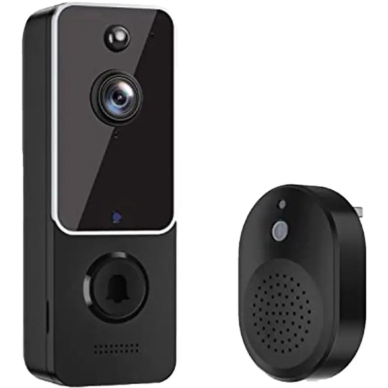 Telecamera per campanello video intelligente con telecamera per campanello con campanello Nero AI Rilevamento umano intelligente, archiviazione su cloud, immagine live HD-A45M