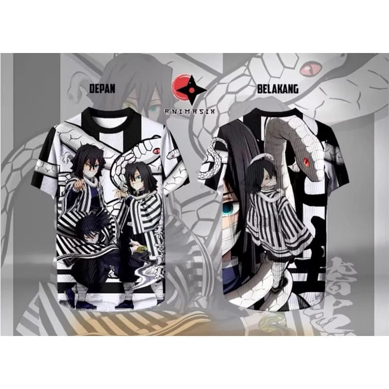 Maglietta Demon Slayer Obanai Iguro per Uomo, Design con Personaggi Anime, Abbigliamento Sportivo Casual Elegante per Fan