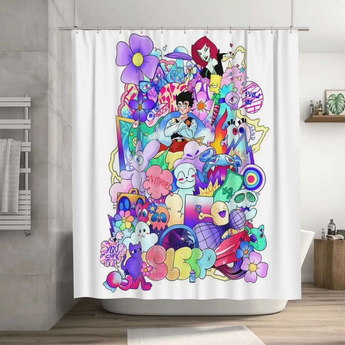 Self Worth - Jr_Sandart Tenda da doccia per bagno in poliestere impermeabile con ganci