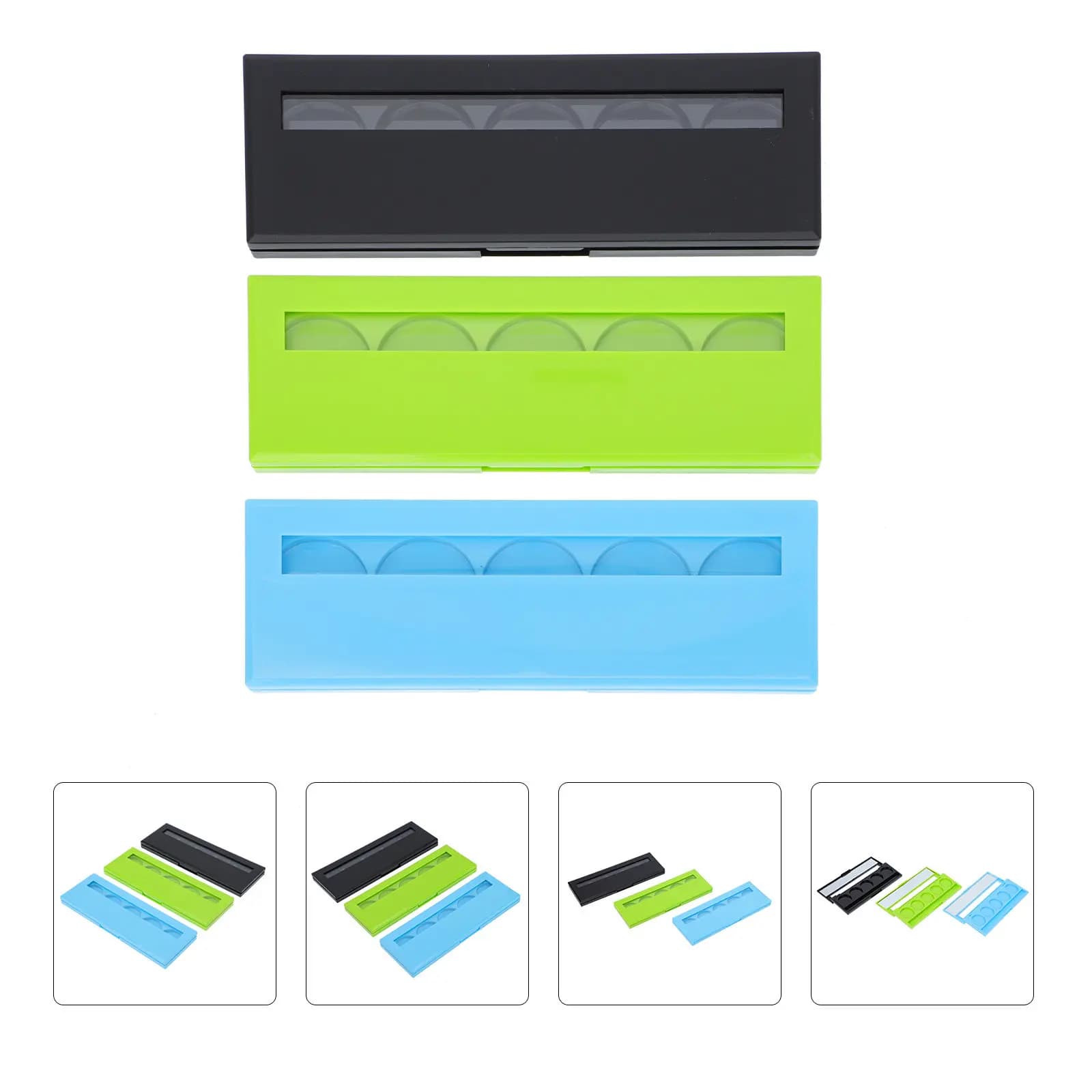 Set di 3 Contenitori Vuoti per Cosmetici, Astuccio Multiscomparto per Ombretti, Organizer Portatile per Trucchi, Ideale per Rossetti Fai-da-Te e Viaggi