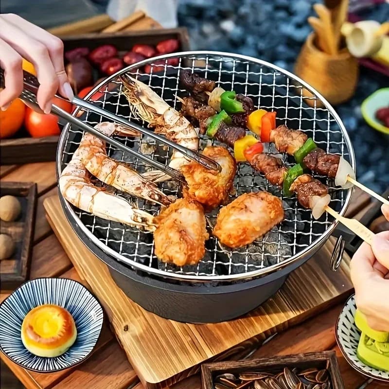 Stufa a carbonella e alcol in ghisa KL1 per barbecue, picnic all'aperto, bollitura acqua e tè, campeggio e giardino