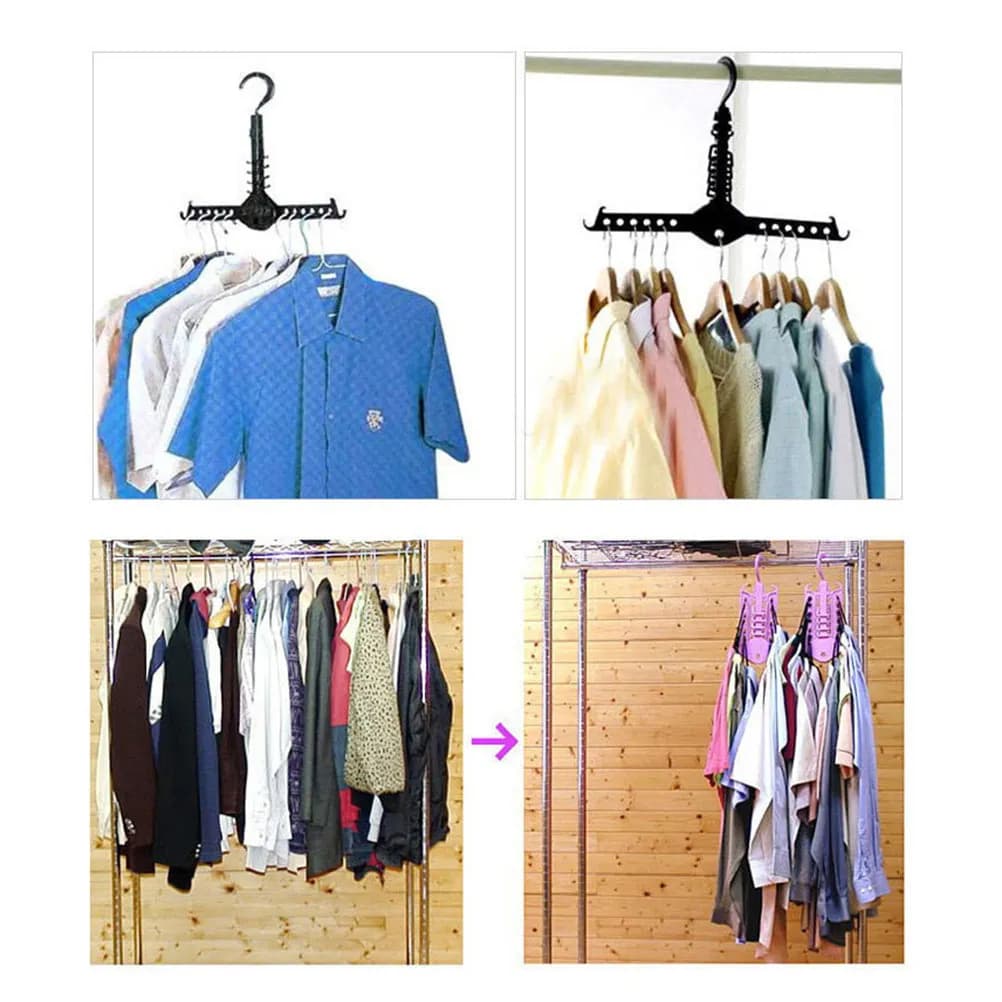 Multi-Functional Foldable Plastic Clothes Hanger Space Saving Design with Tight Groove for Underwear Stability Home Laundry