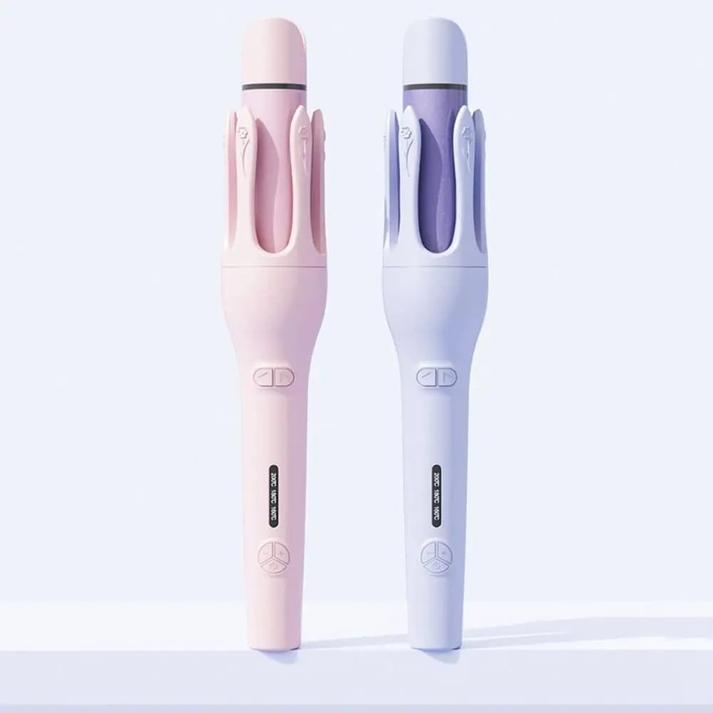 Portable Design 2-in-1 Waver Hair Curling Iron Anti-Tangle Technology 32mm Barrel Size Automatic Rotating Hair Curler