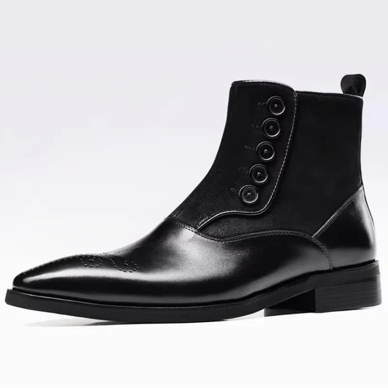 Stivali Chelsea da Uomo di Alta Gamma in Pelle Bovina, Stivali da Cavaliere Italiani, Stivali Eleganti da Uomo con Fibbia e Bottone, Stivali da Lavoro a Punta, Scarpe da Uomo
