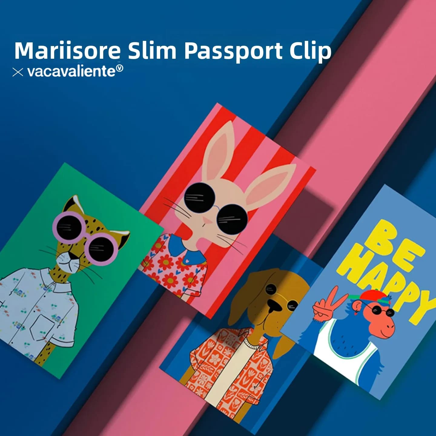 Porta passaporto leggero in pelle, design collaborativo Cartoon Mariisore, borsa funzionale per studenti maschi e femmine