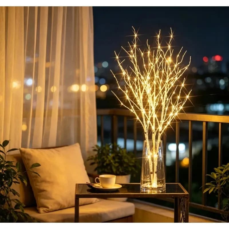 Battery Operated White Birch Branch Lights 20 LED Warm White Willow Twig Fairy Lights for Home Wedding Christmas Decor