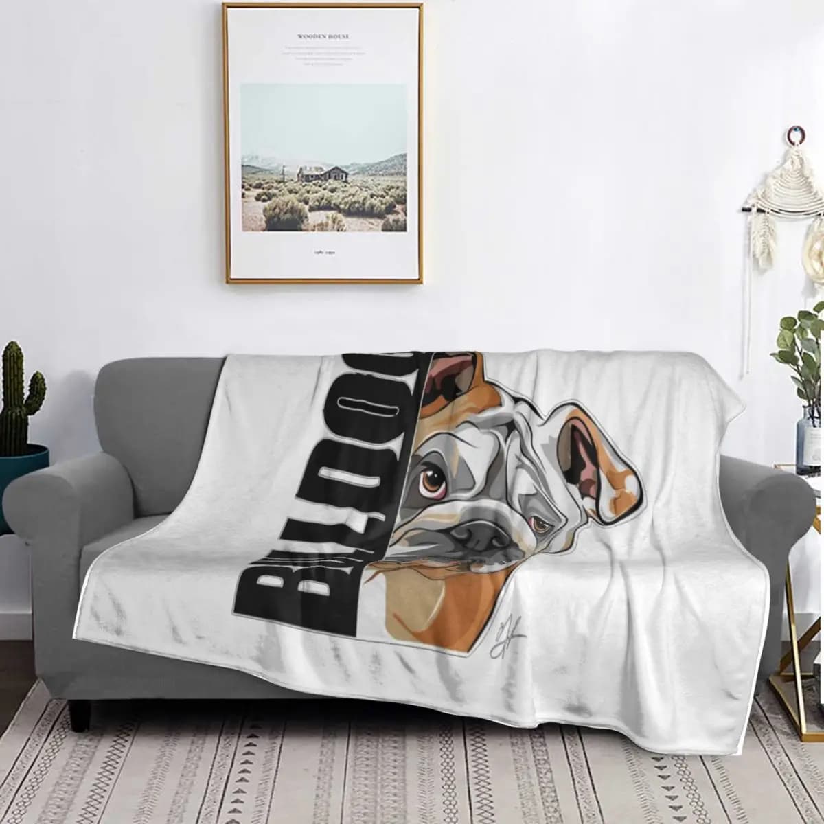 Divertenti coperte per cani Bulldog inglese, morbidi e caldi, in flanella, per letto, soggiorno, picnic, viaggio, divano di casa