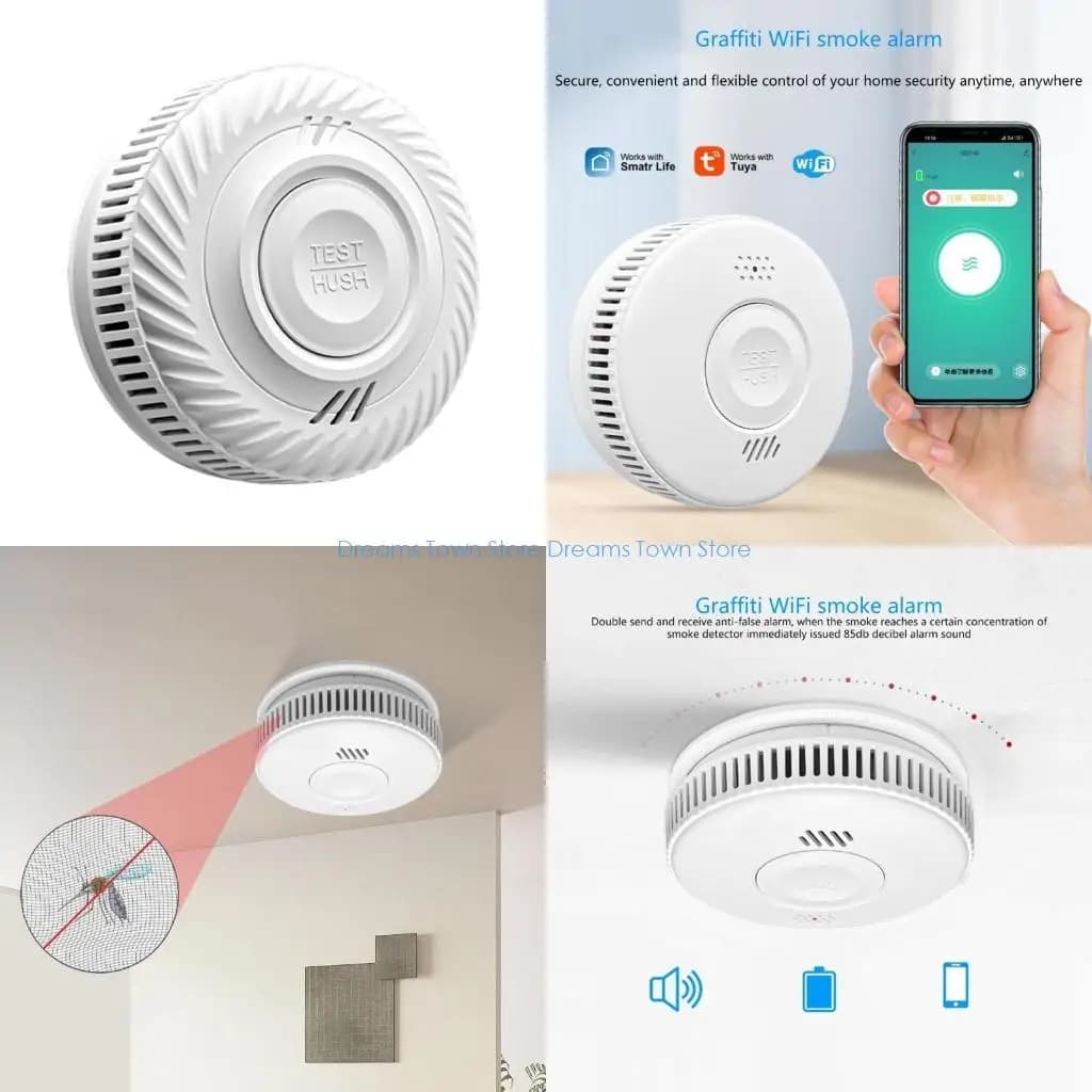 Sensore fotoelettrico rilevatore fumo wireless HX6A con connessione a 2,4 GHz per casa