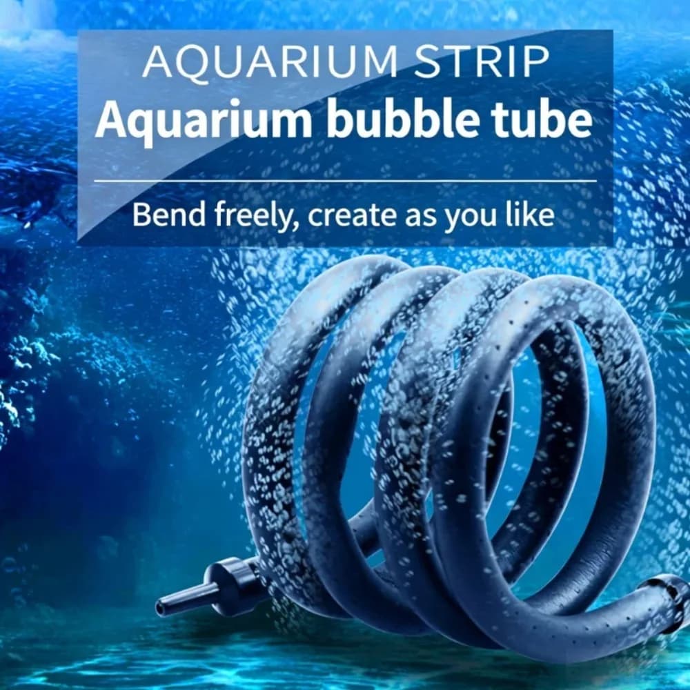 Aquarium Nano Air Bubble Strip Self-sink Bendable Air Curtain Tube Oxygen Aeration Landscape Decor for Fish Tank Aquatic