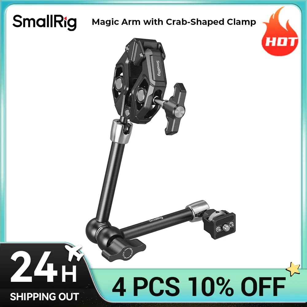 Braccio magico SmallRig con morsetto a forma di granchio, carico in lega da 1,5 kg per action cam, monitor, luci video e microfoni 5312