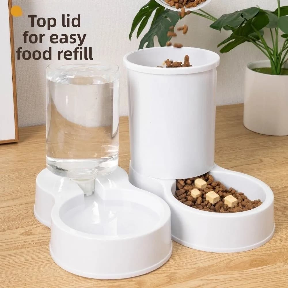 800mL Pet Automatic Feeder Plastic Large Capacity Cat Dog Water Dispenser Feeder Set 4 Colors 2 Styles Pet Integrated Food Bowl