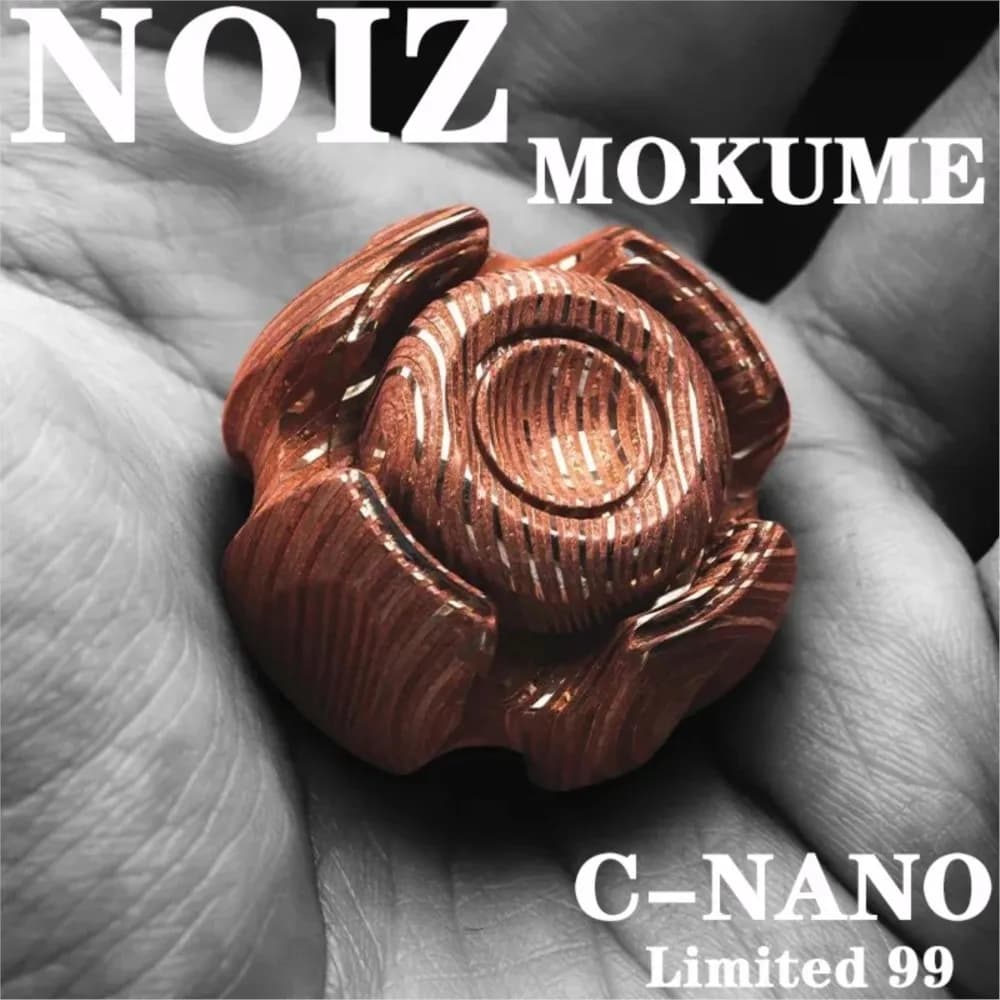 LAUTIE Rame Damasco NOIZ MOKUME C-NANO Fidget Spinner Giocattoli di decompressione per dita per adulti Collezione limitata 99